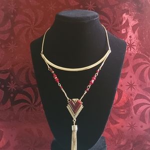 WHBM BEAUTIFUL 😍 Ruby Red Tassel Necklace